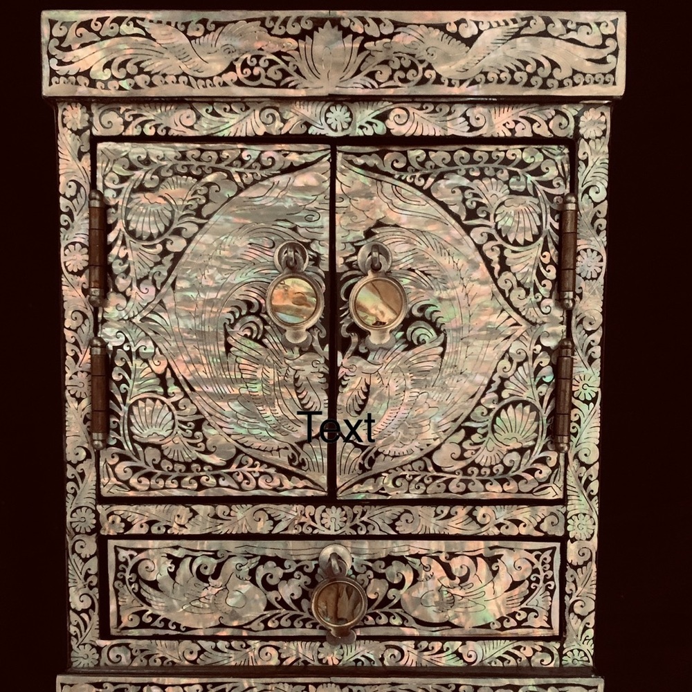 Antique Mother Of Pearl Jewelry Box